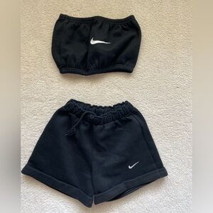 Custom Nike Tube Top & Fleece Shorts Set